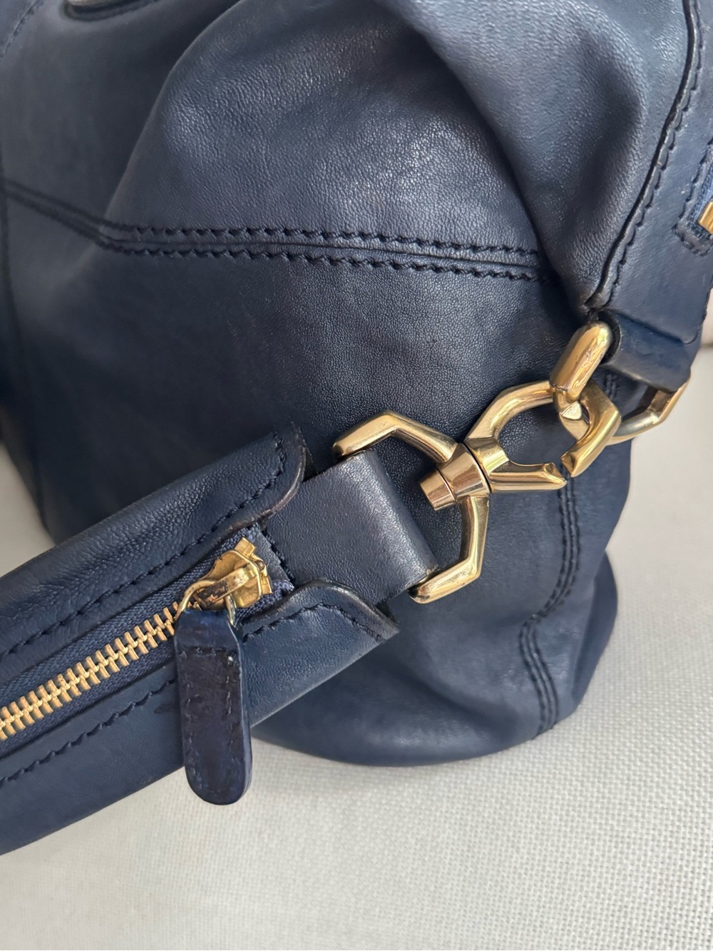 Givenchy Nightingale Navy Blue 2 way Leather Bag - Picture 11 of 14